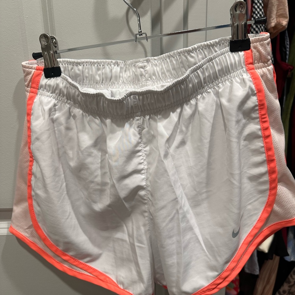 Nike White and Pink Athletic Shorts Lightweight Design
